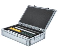 Feldherr Ensemble Eurobox 60x40 cm pour modélisme ferroviaire échelle O, 4 Compartiments, Insert en Mousse pour Rangement Vertical et Transport sécurisé des locomotives