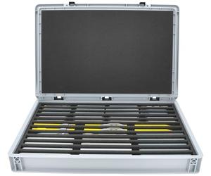 Feldherr Eurobox 60 x 40 cm Coffret pour modélisme ferroviaire - échelle N - 12 Compartiments - Insert Mousse Rangement Vertical - Solution Transport compacte pour locomotives et Wagons