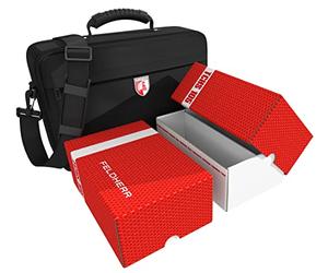 Feldherr Medium Sac + 2 Storage Boxes TCHS105 Compatible avec Flesh and Blood - 3200 Cartes - Idéal pour Le tri et Le Transport de Vos Jeux et Cartes, Couleur:Feldherr Red