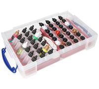 Feldherr Paint Racks Set pour flacons de Peinture (25 mm Ø) - 4l Really Useful Box pour 49 flacons - Compatible Vallejo, Army Painter - Stockage et Transport, Couleur:Rosé 100% Recycling