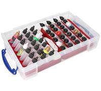 Feldherr Paint Racks Set pour flacons de Peinture (25 mm Ø) - 4l Really Useful Box pour 49 flacons - Compatible Vallejo, Army Painter - Stockage et Transport, Couleur:Cherry Red
