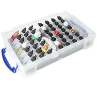 Feldherr Paint Racks Set pour flacons de Peinture (25 mm Ø) - 4l Really Useful Box pour 49 flacons - Compatible Vallejo, Army Painter - Stockage et Transport, Couleur:Grey