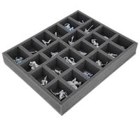 Feldherr Plateau en mousse compatible avec Warcrow - 22 compartiments - Stockage et transport en toute sécurité jusqu'à 22 modèles Warcrow - FS050A136