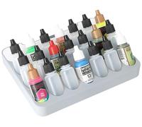 Feldherr Porte-Peinture pour 4l Really Useful Box - Insert 21 flacons (Ø 25 mm) + Compartiment Accessoires - Compatible Vallejo, Army Painter flacons Compte-Gouttes, Couleur:Grey