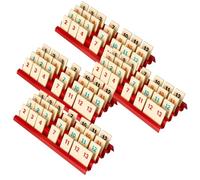 Feldherr Porte-tuiles Compatible Rummikub - Support à tuiles 25 cm, 4 rangées, Plastique moulé résistant, empilable, Facile à saisir, Plusieurs Couleurs
