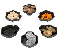 Feldherr Shell Set Compatible avec Brass : Birmingham - 6 Plateaux à jetons pour Trier Les marqueurs, Les dés et Le Petit matériel de Jeu sur la Table
