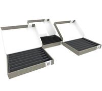 Feldherr Storage Box FSLB040 pour Les locomotives, Wagons et véhicules ferroviaires Miniatures - 7 emplacements pour l'écartement N - Horizontal, Amount:3 pcs.