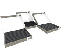 Feldherr Storage Box FSLB040 pour Les locomotives, Wagons et véhicules ferroviaires Miniatures - 9 emplacements pour l'écartement N - Vertical, Amount:3 pcs.
