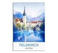 Feldkirch Poster de voyage vintage Autriche 60 x 90 cm Impression sur toile Décoration murale moderne pour chambre à coucher