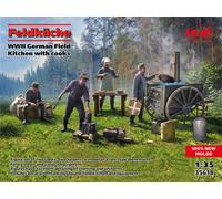 Feldkuche, Allemand WWII Field Kitchen With Cooks 1:3 5 Plastique Model Kit Icm
