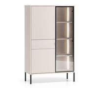 Feldmann-Wohnen Barnee Vitrine 3 Portes en Verre 92x40x150 cm Avec Éclairage