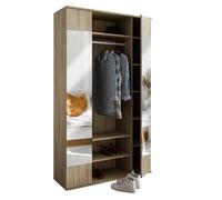 Feldmann-Wohnen Garde-robe Compacte 115x40x195cm Sonoma Eiche Avec Miroir