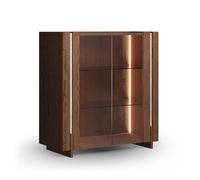 Feldmann-Wohnen Vitrine Travertino en Travertin, 2 portes, 100x46x106 cm