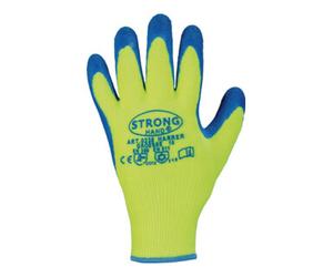 Feldtmann Gants Harrer T. 9 jaune/bleu acrylique avec latex EN 388 cat. II Quantité:12