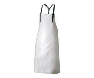 Feldtmann Tablier à bavette L. env. 100 x l. env. 80 cm blanc cuir pleine fleur Quantité:1
