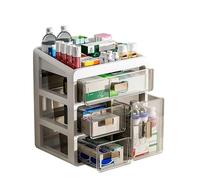 Felenny Boîte à Médicaments 4 Niveaux avec Tiroirs - Boîte de Rangement Médical Transparente pour Maison & Bureau - Organisateur Portable avec Poignées pour Accès Facile