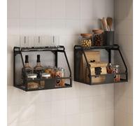 Felenny Corbeille a Fruit, lot de 2 Rangement Legumes Cuisine Empilable Panier Fruits Murale Panier avec 4 Crochets Garde Manger Cuisine des oignons et des pommes de terre