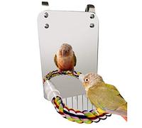 Felenny Jouet miroir pour oiseau avec perchoir en corde pour perroquets, perroquets, calopsittes, inséparables