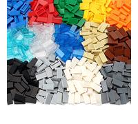 Feleph 1 × 2 Tuiles × 700 Pièces Multicolore, Blocs de Construction en Vrac pour Mur à Durface Lisse, Briques de Jouets Compatibles avec Les Grandes Marques
