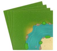 Feleph Classic La Plaque de Base Bloc de Construction Rivière des Prairies Thème Plaque de Base, Compatible avec Les Plus Grandes Marques, 25cm x 25cm (4 Pièces)