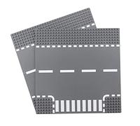 Feleph Classic La Route Lot de 2 Plaques de Base en T pour Construction de Route de Rue 25 x 25 cm Partageable avec Les Briques de Construction de Grandes Marques