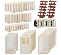 Feleph Lot de 118 blocs de construction pour fenêtres et portes pour maisons villes architecture Accessoires City MOC pièces pour enfants Compatible avec les grandes marques Noir