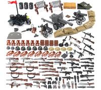 Feleph WW2 Ensemble d'accessoires pour armes - Jouet militaire - Kit de blocs de construction pour soldats - Figurines de l'armée - Modèle de tenues tactiques