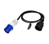 feletec Adaptateur CEE mâle vers Prise Schuko Femelle - Rallonge 1,5 m Camping IP44 - Câble H07RN-F 3G2,5 - 230V 16A pour Caravane, Camping-Car, extérieur