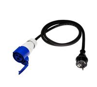 feletec Adaptateur Schuko mâle vers Prise CEE Femelle - Rallonge 1,5 m Camping IP44 - Câble H07RN-F 3G2,5 - 230V 16A pour Caravane, Camping-Car, extérieur