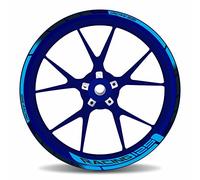 Felgenrand Aufkleber Autocollant Bord de Jante Bleu et Noir Compatible avec Yamaha MT-125 Icon Blue X710118