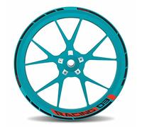 Felgenrand Aufkleber Autocollant bord de jante Rouge et noir compatible avec Yamaha MT-03 Cyan Storm X710119VA