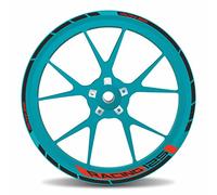 Felgenrand Aufkleber Autocollant Bord de Jante Rouge et Noir Compatible avec Yamaha MT-125 Cyan Storm X710117VA