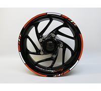 Felgenrand Aufkleber Kit pour jantes moto 16" 17" 18" Orange GP Style X710023