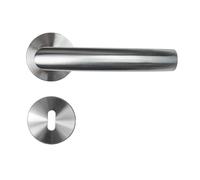 FELGNER ensemble de gâches Torino pour cylindre à bouton | quincaillerie de porte moderne de haute qualité - poignées de porte | pour portes intérieures | avec rosaces et clé | acier inoxydable mat