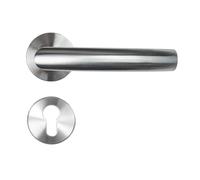 FELGNER ensemble de gâches Torino pour cylindre profilé | quincaillerie de porte moderne de haute qualité - poignées de porte | pour portes intérieures | avec rosaces | acier inoxydable mat