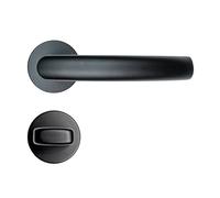 FELGNER ensemble de gâches Torino pour salle de bains et toilettes | quincaillerie de porte moderne de haute qualité | poignées de porte avec rosaces, verrou et indicateur | Noir mat