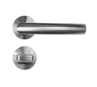 FELGNER ensemble de gâches Torino pour salle de bains | quincaillerie de porte moderne de haute qualité | poignées de porte avec rosaces, verrou et indicateur | acier inoxydable mat