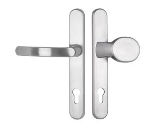 FELGNER Garniture à cadre étroit Siena | Garniture de porte à long noyau | Garniture interchangeable de haute qualité avec bouton et poignée | Ferrure de porte robuste pour cylindre profilé