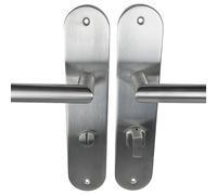 FELGNER Garniture à long noyau Lucca | Garniture de porte de haute qualité | Ferrure de porte robuste pour salle de bain et WC | Convient comme ferrure de réparation | 72 mm | Acier inoxydable