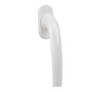 FELGNER Poignée de fenêtre Florence | Poignée de fenêtre en aluminium de qualité supérieure avec noyau en zinc | Bouton rotatif facile à installer avec rosace ovale et vis cachées | Couleur : blanc
