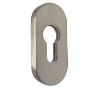 FELGNER Rosace de protection 4100 PZ - 9 mm | pour cylindre profilé | garniture de porte ovale, rosace de clé en acier inoxydable mat | protection de cylindre contre l'extraction