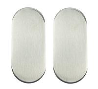 FELGNER Rosace de protection aveugle (1 paire) | Rosace avec couvercle de trou de serrure avec brise-vue en acier inoxydable | Forme ovale en acier inoxydable mat