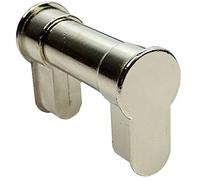 FELGNER Universal Blindzylinder 50-76 mm | Cylindre double profilé aveugle | Protection contre la poussière pour le trou de serrure | Réglable individuellement | Couleur argentée
