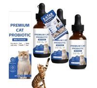 Felibiome Gouttes probiotiques Chats, 30 ML Probiotiques pour Chats avec Enzymes Digestives, Santé Intestinale, pour Chatons & Adultes (3Pcs)