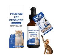 Felibiome Gouttes probiotiques Chats, 30 ML Probiotiques pour Chats avec Enzymes Digestives, Santé Intestinale, pour Chatons & Adultes (1Pcs)
