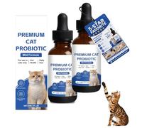 Felibiome Gouttes probiotiques Chats, 30 ML Probiotiques pour Chats avec Enzymes Digestives, Santé Intestinale, pour Chatons & Adultes (2Pcs)