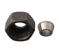Felicafie Adaptateur de mandrin de serrage M17 pour défonceuse de gravure, convertisseur de bague fendue en acier au carbone avec écrou, compatible avec tiges de 6/6,35/8/9,5/10 mm (écrou de serrage
