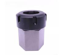 Felicafie Bloc de serrage hexagonal ER pour ER25/ER32/ER40, support de mandrin carré en acier dur pour gravure sur tour CNC, installation rapide des trous transversaux (ER40)