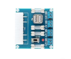 Felicafie Carte adaptateur d'alimentation ATX avec connecteur 24 broches et port USB, module de sortie à 4 groupes, pour extraction d'alimentation d'ordinateur de bureau, contrôle du commutateur (sans