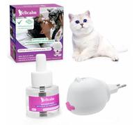 FELICALM Diffuseur de Phéromones et Recharge pour Chat et Chaton- sécuritaire, Sympa - Bouton on/Off Rose - Anti-Stress, Sérénité et Apaisement - Recharge 30 Jours/70 m2 - sans Odeur